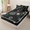 thumbnail image 2 of Castle Fairy 8-Ball Billiard Print Zipper Full Size Comforter Sets with Fitted Sheet and 2 Pillowcases, Sport Theme Splash Zipper Bedding Set, Black White Green,4pcs,Black Reversible, 2 of 6