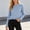 Blue, variant on Women's Ruffle Sweaters Casual Tops Long Sleeve Crew Neck Pullover Fall Winter Fashion Comfy Soft Shirts Loungewear Outdoor Knitwear Blouses