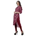 thumbnail image 4 of Moomaya Kurti en Coton Col Mandarin pour Femmes Robe Longue Imprimée Grande Taille, 4 of 6