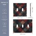 thumbnail image 2 of Yayeee Toggle Light Switch Wall Plate 3-Gang 6.37"x4.48" Decorative Outlet Cover, Red Tartan Pattern, 2 of 7