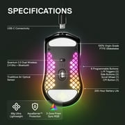 SteelSeries Aerox 3 Super Light Honeycomb Wireless RGB Optical Gaming Mouse - Onyx