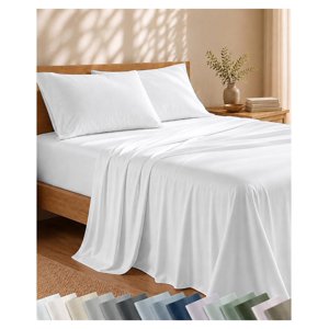 100% Viscose from Bamboo Sheets Queen White