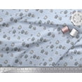 thumbnail image 3 of Soimoi Blue Cotton Voile Fabric Its Always Coffee Time Text Print Fabric by the Yard 42 Inch Wide, 3 of 3