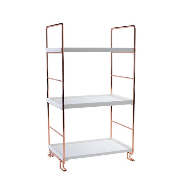 Advancent Estante ajustable, estante de almacenamiento para baño, organizador de cocina, 3 capas/2 capas, estante de plástico cuadrado de Juegos de accesorios de baño No.04
