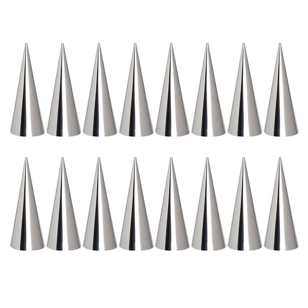 EeaseMX 16 moldes de acero inoxidable para crema pastelera, forma de cuerno, tubo cónico, rollo de repostería, herramienta de cocina para hornear (tamaño pequeño)