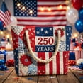 thumbnail image 5 of Floral American Flag Print Quilted Tote 250 Anniversary USA Patchwork 4Th Of July Patriotic Shoulder Bag Daily Handbag, 5 of 7