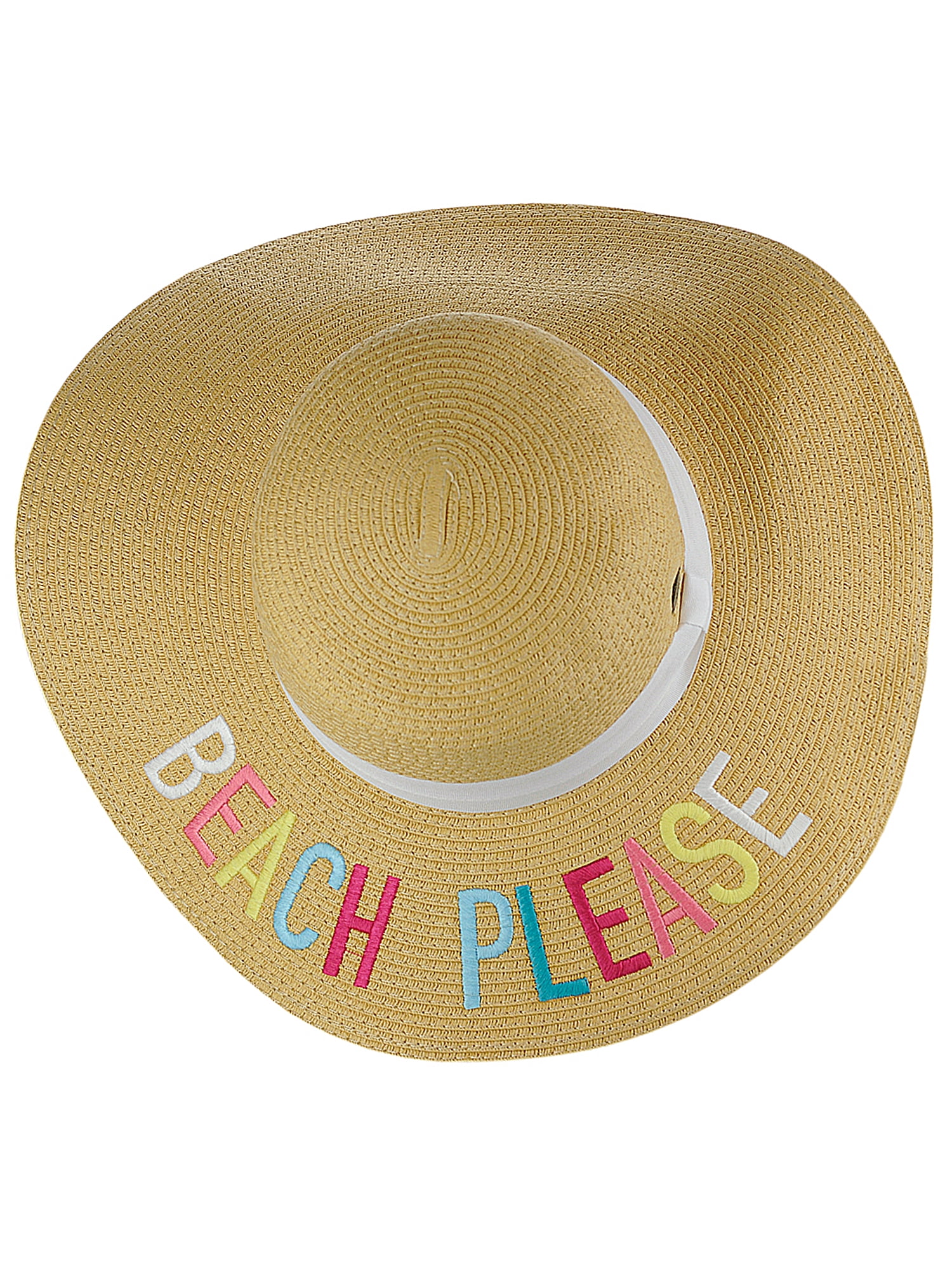 embroidered beach hat