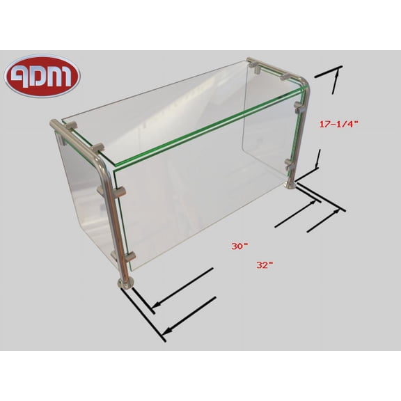 Sneeze Guard | ADM Sneezeguards | EP-11 | 1BAY-H17-1/4-A36-BP SS