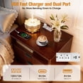 thumbnail image 2 of 2026 Premium Nightstands with Charging Station, 2 Drawers with Fluted Wood Front, End Side Tables for Bedroom & Living Room, Solid Wood Legs, Deep Walnut, 2 of 5