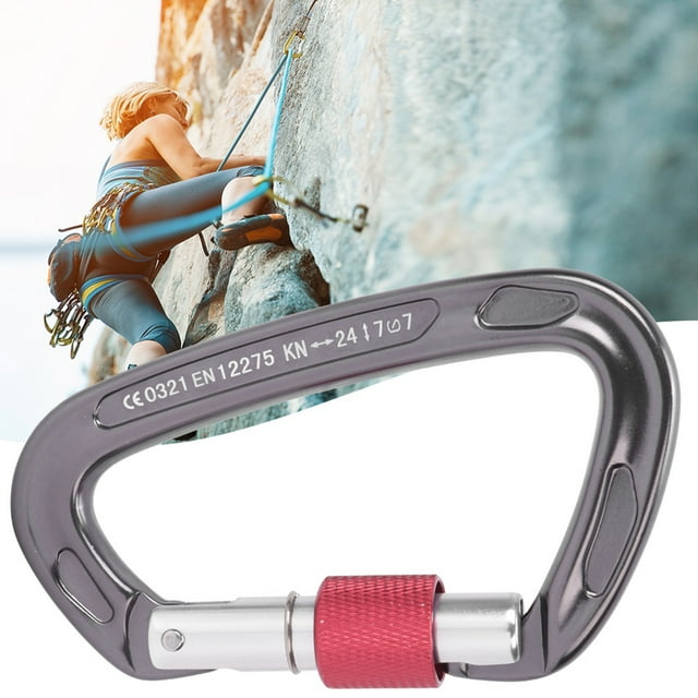 Carabiner, D Ring Buckle Anodic Oxidation For Cycling For Outdoor Gray
