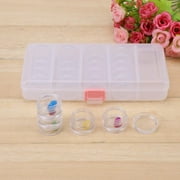 YLSHRF 25 pcs Clear Plastic Jewelry Bead Storage Small Round Container Jars with Rectangle Box,Clear Container Jars,Round small containers