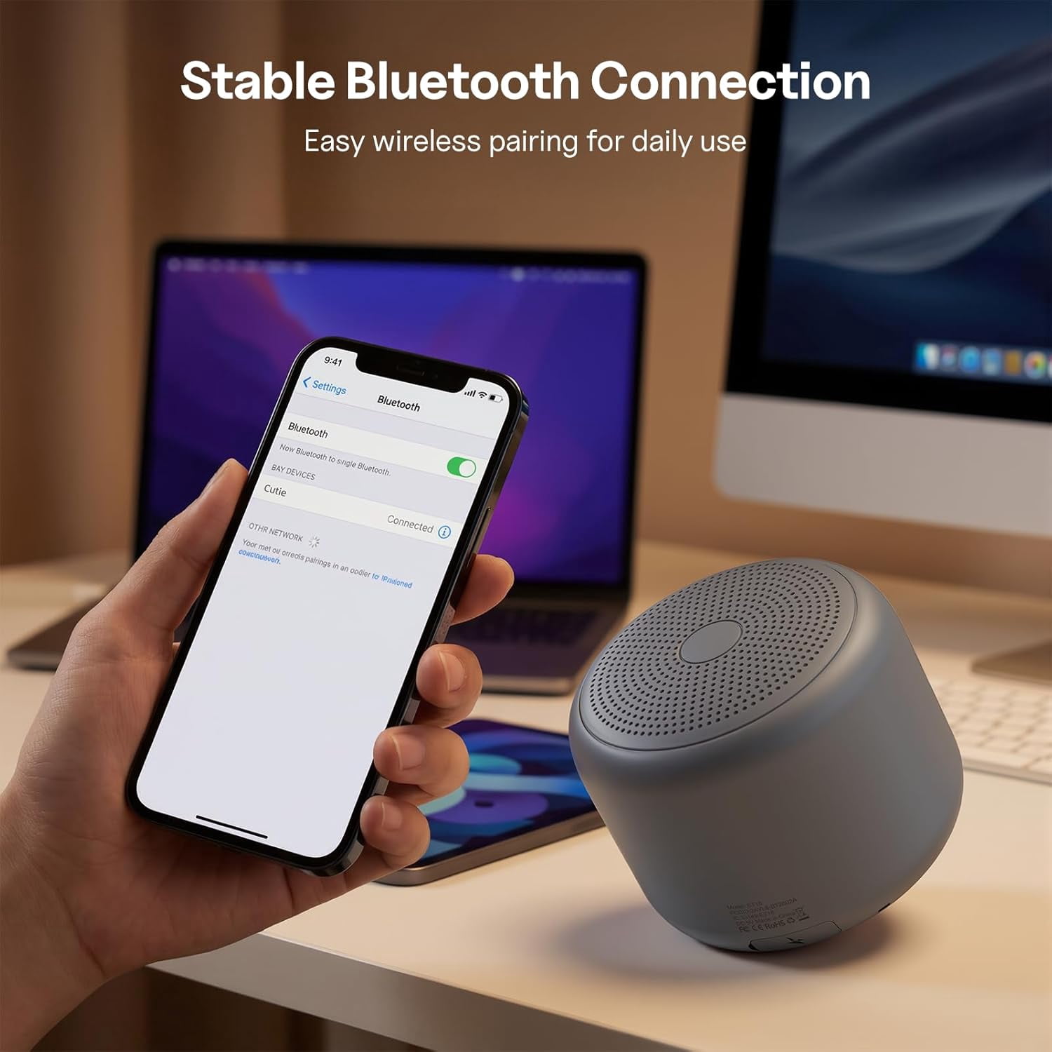 Bobtot Portable Bluetooth Speaker, Waterproof Wireless Speaker with Stereo Sound Mini Outdoor Indoor Speaker 20 Hours Playtime Built-in Mic Great Gift Choice