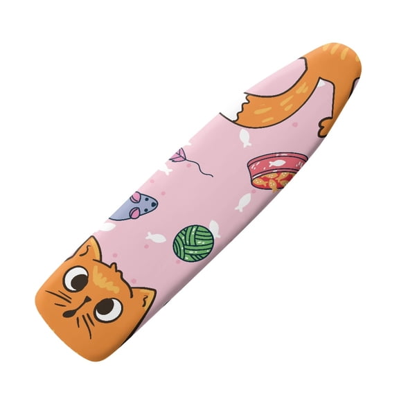 HELLHERO Tangerine Cat Iron Padding Cover 15" x 54" for Home Use Non-Slip with Elastic Edges Adjustable Elastic Edge Fit
