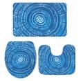 thumbnail image 2 of Blue Tie Dye Art Bathroom Rugs Set Abstract Watercolor Dyeing Non Slip Absorbent Soft Bath Mats 3 Piece Set with Bathroom Rug, U-Shaped Floor Mat, Toilet Seat Cover Small Size, 2 of 9