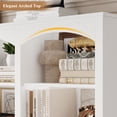 thumbnail image 2 of Homfa 18-Cube Bookcase and Bookshelves, 71.2" Triple Width 6 Tier Freestanding Arch Library Cabinet for Home Office Living Room, White Bark Texture, 2 of 8