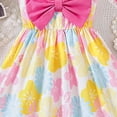 thumbnail image 7 of Toddler Baby Girls 2PC Outfits Dress Easter Dresses Vacation Cute StrawberrySleeveless Big Bow Dress and Soft Sun Hat Summer Flowy Beach Dresses Two Piece Sets #Yellow 3-4 Years, 7 of 7