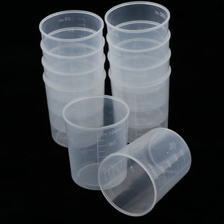 10Pcs 50ml Plastic Liquid Measuring Cups With Lid Laboratory Test  Calibration