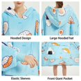 thumbnail image 4 of Oversized Hooded Blanket Sweatshirt with Kangaroo Pocket  Printing Flannel Sherpa Blanket Double Layer  Super Soft Warm Cozy Wearable Thick Hoodie One Size Fits All - Mother & Daughter Gi, 4 of 7