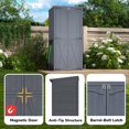 thumbnail image 4 of AECOJOY Armoire de Rangement Extérieure en Bois, Remise de Jardin Étanche avec 3 Tablettes Ajustables, Rangement Extérieur Vertical avec Base, 4 of 10