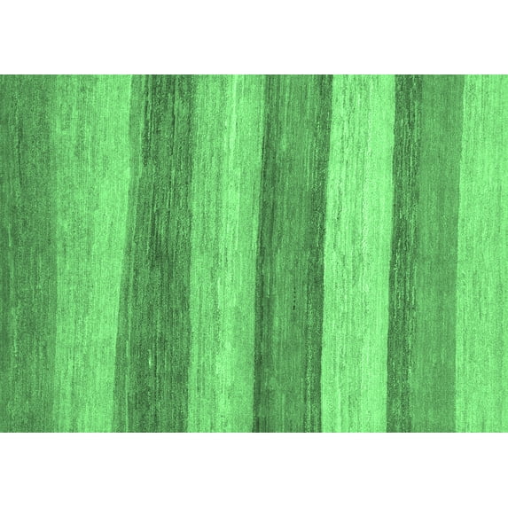 Ahgly Company Indoor Rectangle Abstract Emerald Green Modern Area Rugs, 8' x 12'