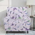 thumbnail image 2 of Whosucclay Butterfly Lavender Print Recliner Covers, 4 Pieces Stain Resistant Recliner Chair Covers, Washable Reclining Couch Covers with Storage Pocket, Stretch Soft Sofa Slipcovers, 2 of 8
