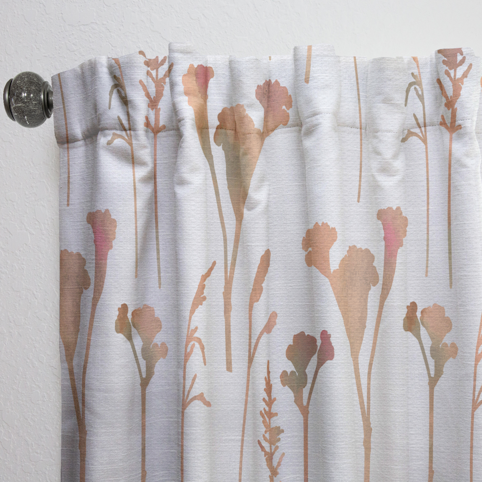 Designart 'Retro Flowers Pattern I' Mid-Century Modern Curtain Panel