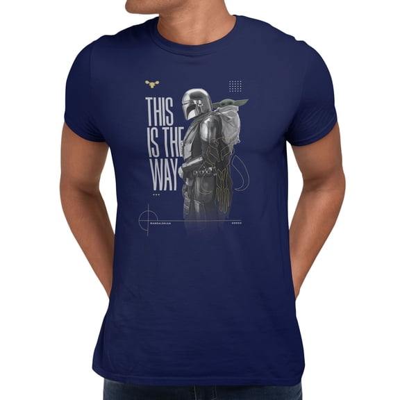 Star Wars The Mandalorian And Grogu Pose Is The Way Side Men's T Shirt (Navy, S-XXXL)