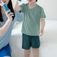 thumbnail image 2 of FUNDUFI Toddler Boys Clothes Sets Solid Color Pjs T-Shirts Shorts Soft Summer 2Pcs Pajamas Sets Short Sleeve Sleepwear Clothes Set Size 12-13 Years, 2 of 3