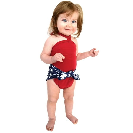 

Girls Swimsuit 2 Piece Bathing Suit Toddler Baby Girls 4th of July Star Wrap Swimsuit Bikini Swimwear Bathing Suit 2-3 Years