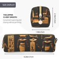 thumbnail image 3 of Rateoe Ancient Egyptian Hieroglyph Print Leather Pencil Case with Smooth Zipper, Compact Storage for Writing Tools & Art Supplies, 8.26" x 1.96" x 2.16", 3 of 7