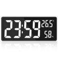 thumbnail image 1 of Horloge Murale Numérique Led, Grand Affichage des Chiffres, Bureau Intérieur Blanc, 1 of 5