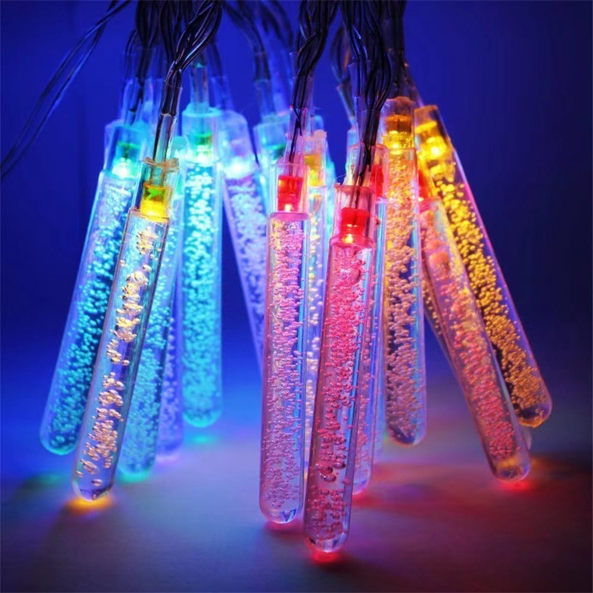 Solar String Lights Outdoor/Indoor, 16.4ft 20 LED Colorful Christmas String Lights,Waterproof 8 Modes Plug in Fairy Lights for Backyard Party Wedding Garden