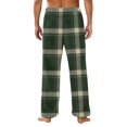 thumbnail image 5 of Fabrcox Fleece Pajama Pants Men Plaid Baggy Men Sleep Pants Drawstring Casual Cozy Fall Winter Warm Wide Leg Mens Lounge Pants, 5 of 5