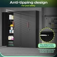 thumbnail image 5 of 71" H Garage Storage Cabinet with Wheels,Metal Cabinets with 4 Adjustable Shelves and 2 Locking Doors for Garage,Home,Office,Shop,Black, 5 of 6