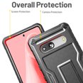 thumbnail image 3 of FITO For Google Pixel 7A Case, Rubber Shockproof Full-Body Phone Case with Kickstand (Black), 3 of 7
