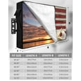 thumbnail image 2 of Coastal American Flag Outdoor TV Cover 60 to 65 Inch Weatherproof, Starfish Shell Vintage 600D Oxford TV Covers with Waterproof Zipper, Outside Flat TV Screen Protector Size 58"W x 37"H x 4.5"D, 2 of 7