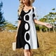 thumbnail image 4 of Vestido de manga corta en blanco y negro, elegante, para mujer, tendencia de ropa de mujer , elegante, para cumpleaños, 4 of 7