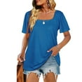 thumbnail image 2 of Camisas de manga corta abullonadas, camisas casuales de manga corta abullonadas para mujer, diseño aerodinámico para mujer, 2 of 6