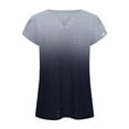 thumbnail image 3 of Petal Sleeve Tops for Women Ring Hole V Neck Eyelet T Shirts Summer Casual Comfy Tshirts Gradient Tunic Tops Blouses, 3 of 4