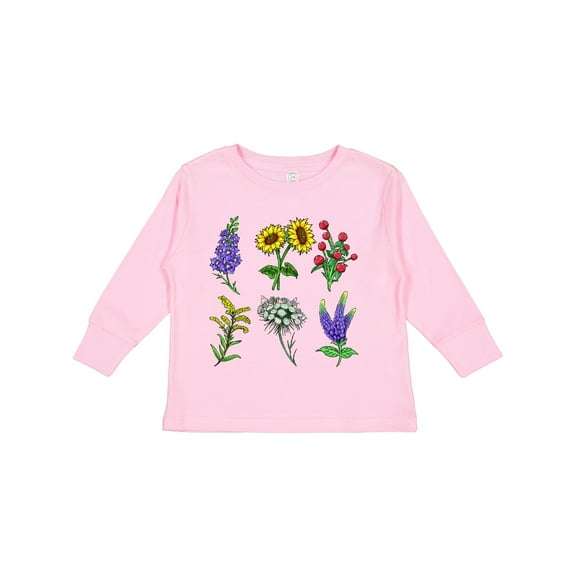 Inktastic Group of Beautiful Wildflowers Boys or Girls Long Sleeve Toddler T-Shirt