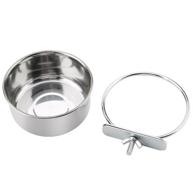 Cuenco de comida para loros, alimentador de comida de acero inoxidable para loros, alimentador de jaula para pájaros, diseño fácil de usar