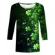 thumbnail image 5 of RKSTN St Patricks Day 3/4 Sleeve Tops for Women Oversized Crewneck St Paddy's Day Lucky Shamrocks Graphic Print T Shirt Womens Casual Solid Plus Size Round Neck Loose Three Quarter Sleeve Shirts, 5 of 6