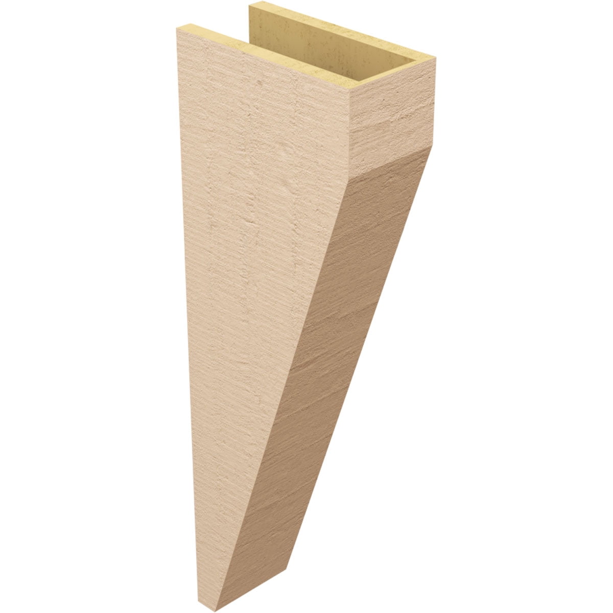 6"W x 12"D x 36"H Thin Concord Rough Cedar Woodgrain TimberThane Corbel, Primed Tan