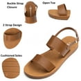 thumbnail image 3 of Alpine Swiss Beth Womens Flat Sandals Two Strap Buckle Slides Comfortable Summer Shoes Casual Slip On Footbed Sandals for Everyday Wear, 3 of 8