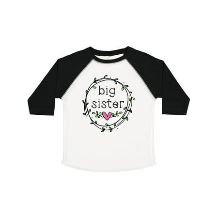 

Inktastic Big Sister Leaves Circle Heart Gift Toddler Toddler Girl T-Shirt