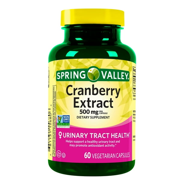 Spring Valley Cranberry Extract Vegetarian Capsules, 500mg, 60 Count