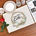 thumbnail image 4 of 2024 Placemat Cute Rabbit Printed Linen Happy Easter Dinning Table Mats Kitchen r Insulation Cup Mats Restaurant Meal Mat, 4 of 7