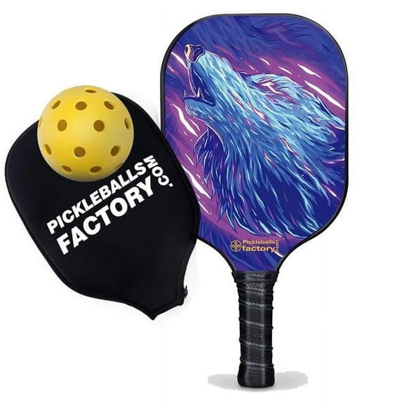 Pickleball Factory PB0001-11-C War Wolfs Lifetime Fitness Pickleball Paddle - Best Intermediate Pickleball Paddle, Carbonfiber Graphite