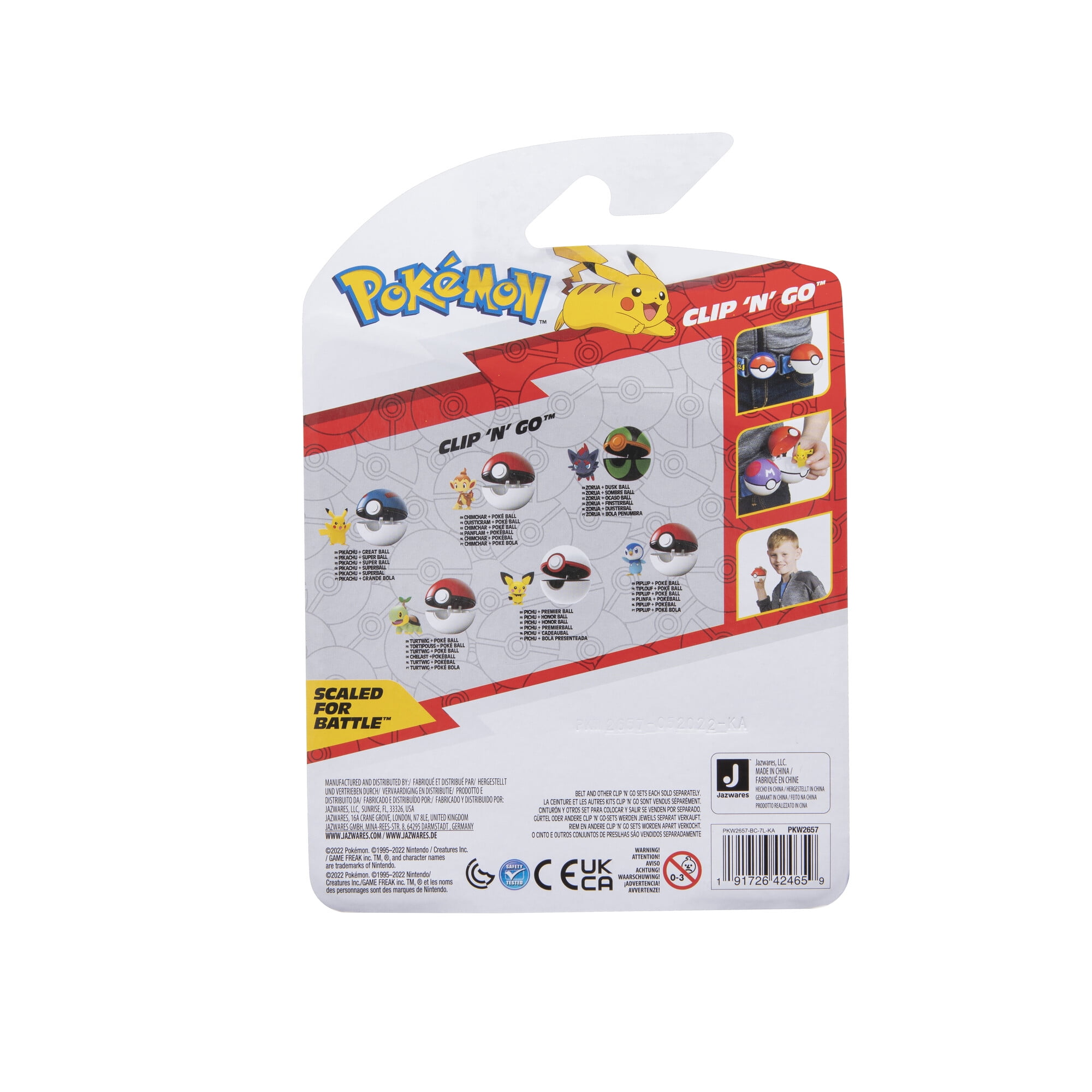 Pokemon Clip ‘N’ Go Chimchar and Poke Ball - Includes 2 inch Battle Figure and Poke Ball Accessory