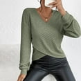 thumbnail image 4 of STETMN Women's Wrap Sweater Crop Long Sleeve Knit Tops V Neck Trendy Cozy Knitwear Shirt, 4 of 8